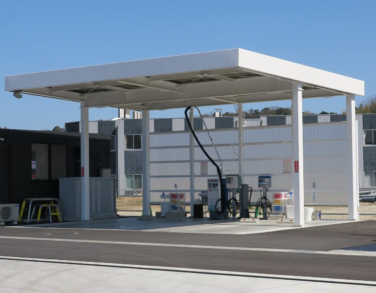 屋根付き拭き上げ場完備